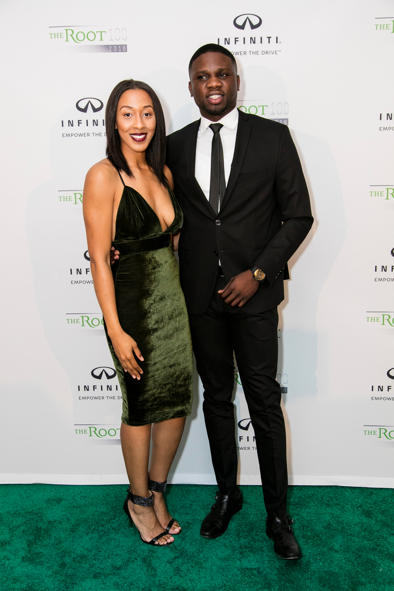 The Root 100 honoree Luke Lawal Jr. and guestDerrick Davis